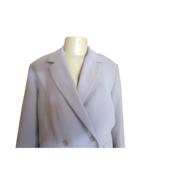 Aritzia Wilfred Cherrelle Double Breasted Blazer Gray Lavender Oversized XS - Picture 4 of 8